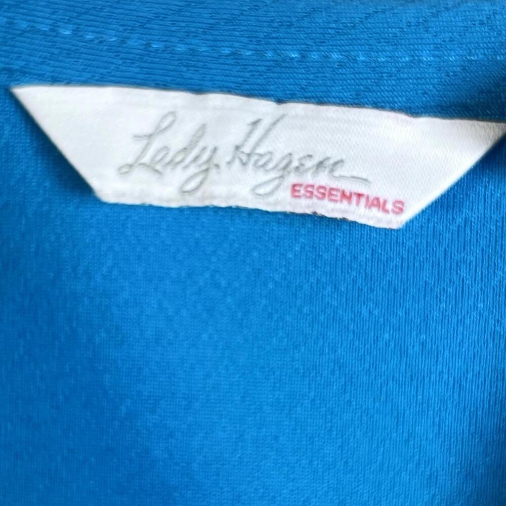 Lady Hagen Golf Women's V-Neck Collared Athletic S/s Active XL Turquoise EUC - Picture 7 of 9